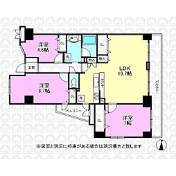 ベルシャトゥ立川 3LDKの間取図画像