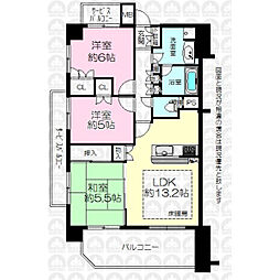 サンクレイドル立川錦町弐番館 3LDKの間取図画像