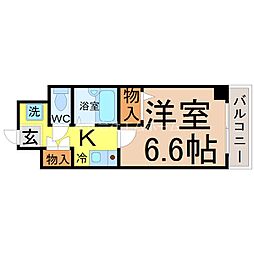 クリエイト妙音 1Kの間取図画像