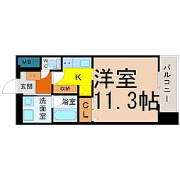 FRENCIANOIE名駅 ワンルームの間取図画像
