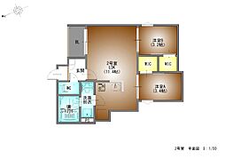 REGALEST serene鶴舞 2LDKの間取図画像
