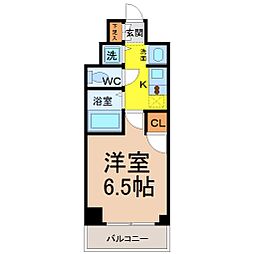 ライジングコート瑞穂通 1Kの間取図画像