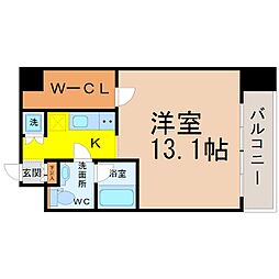 エルブ浄心 1Kの間取図画像