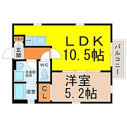 ルーチェ 1LDKの間取図画像