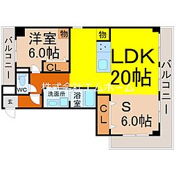 グリーンハイツ鶴舞公園 2LDKの間取図画像
