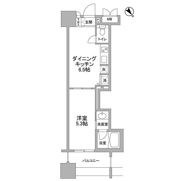 パークフラッツ横濱公園 0304｜神奈川県横浜市中区扇町1丁目(賃貸マンション1DK・3階・32.29㎡)の写真 その2