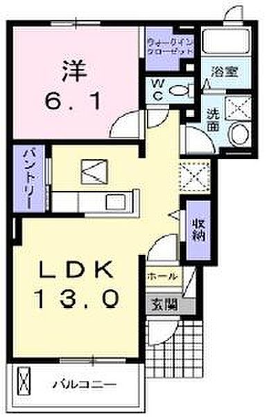香川県さぬき市長尾西(賃貸アパート1LDK・1階・45.77㎡)の写真 その3