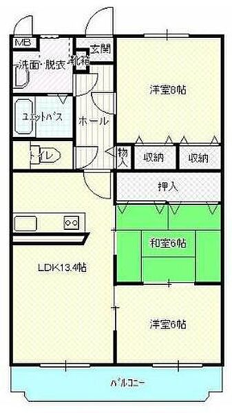 香川県高松市太田下町(賃貸マンション3LDK・3階・78.05㎡)の写真 その4