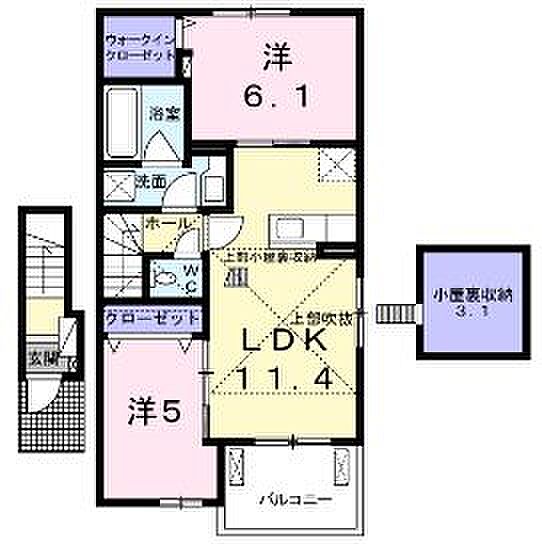 香川県丸亀市今津町(賃貸アパート2LDK・2階・55.12㎡)の写真 その2