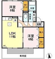 香川県木田郡三木町大字田中（賃貸アパート2LDK・1階・55.44㎡） その2