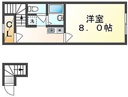 レオネクストブレッツァ ノース 2階1Kの間取り