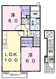 アベンシス7 2階2LDKの間取り