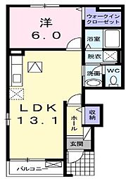 秋桜neo　Ａ 1階1LDKの間取り