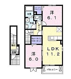 アステール 2階2LDKの間取り