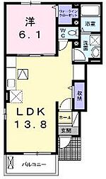 グリーン　ハイツ 1階1LDKの間取り