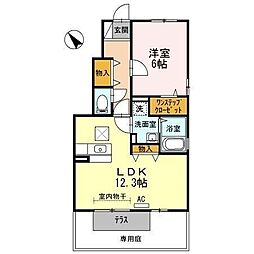 Orge　Ａ棟 1階1LDKの間取り