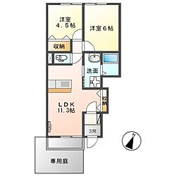 ヴァン・ルージュ3 2LDKの間取図画像