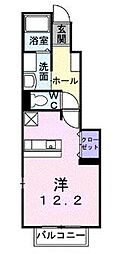 フローラ・フレーバー ワンルームの間取図画像