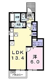 ガーデンプレイス 1LDKの間取図画像