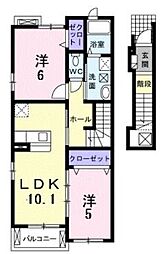サンセレーノ1 2LDKの間取図画像