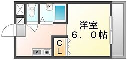 アーベイン三木パート2 1Kの間取図画像