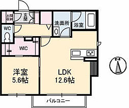 ウィステリア上天神 1LDKの間取図画像