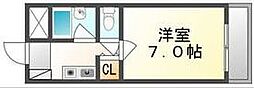 フィール2番館 1Kの間取図画像