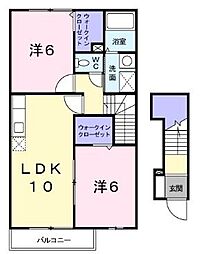 バンブーフォレスト 2LDKの間取図画像
