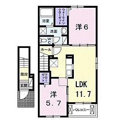 アルバーダ2 2LDKの間取図画像