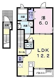 アクアマリン1 1LDKの間取図画像