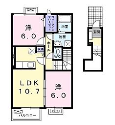 アルドール2 2LDKの間取図画像