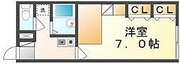 レオパレス由良 1Kの間取図画像