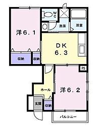 イターナルタクミA 2DKの間取図画像