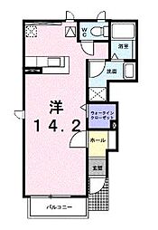 サウス・郡家A ワンルームの間取図画像