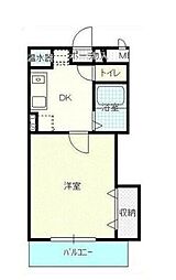 グランドジョラス 1DKの間取図画像