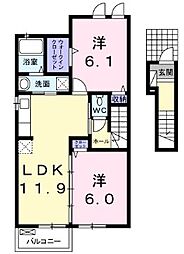 フォルシュ・メリー・ガーデン2A 2LDKの間取図画像