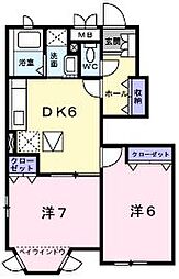 ドエルエバーグリーンA 2DKの間取図画像