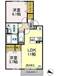 グレイシア 2LDKの間取図画像