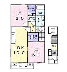 サンリット悠 2LDKの間取図画像
