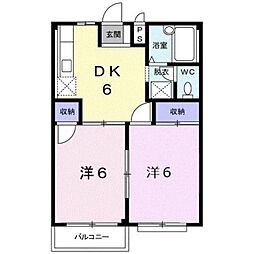 エルディムトミダ 2DKの間取図画像
