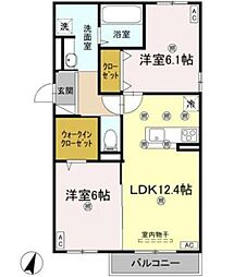 TORISIAサクセス 2LDKの間取図画像