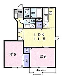 ハーヴェスト飯山C 2LDKの間取図画像