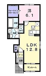 アリストレジデンス西館 1LDKの間取図画像