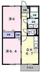 センチュリー21A 2DKの間取図画像