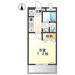 エスポア・タカスギ 1Kの間取図画像