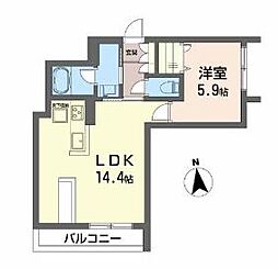 RoyalShaMaison栗林 1LDKの間取図画像