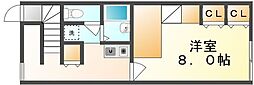 レオパレスShu&Kei 1Kの間取図画像