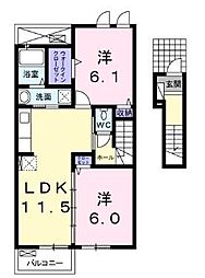 セレノ・カーサB 2LDKの間取図画像