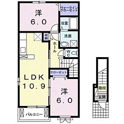フィールドビーチアマナ1 2LDKの間取図画像