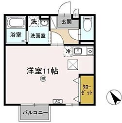 セジュールコスモ ワンルームの間取図画像